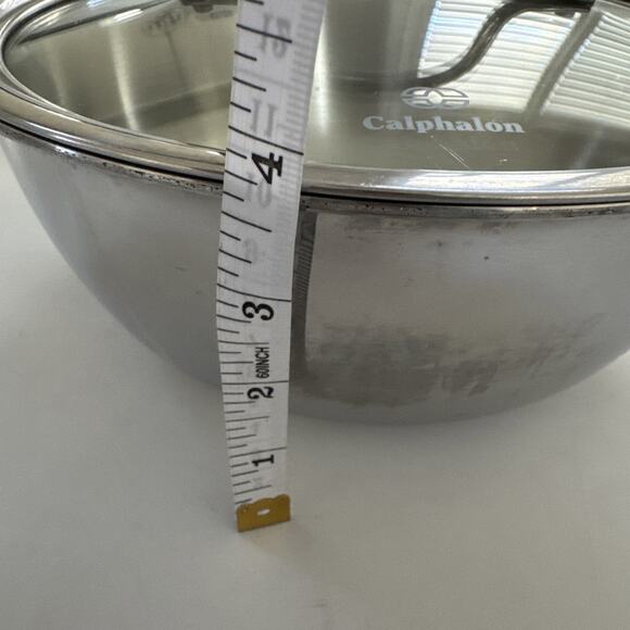 CALPHALON Stainless Steel Chef's Pan 143 Sautepan 3 Quart 2.8L Lid Included - Picture 4 of 10
